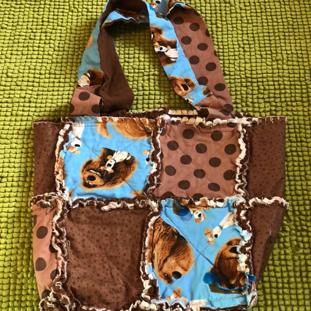 Mini Kids size hand made rag tote bags.